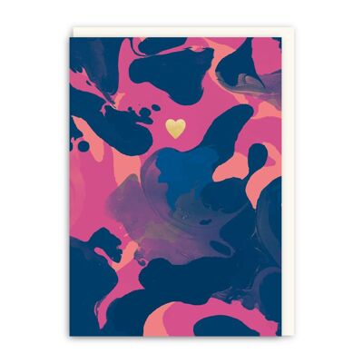 Carte d'icône de coeur en or