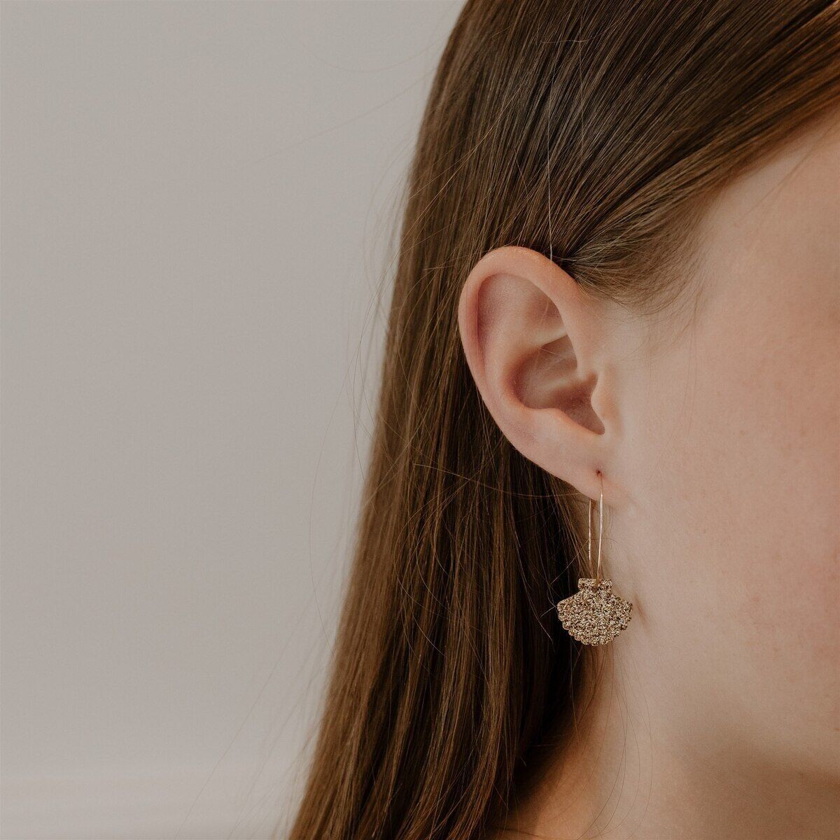 Pendientes aros brillantes - Concha