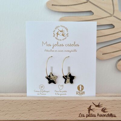 Orecchini a cerchio glitterati - Stella
