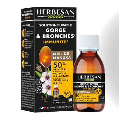 HERBESAN - SOLUZIONE ORALE PER GOLA E BRONCHI CON MIELE DI MANUKA IAA15+ - FLACONE 100 ML