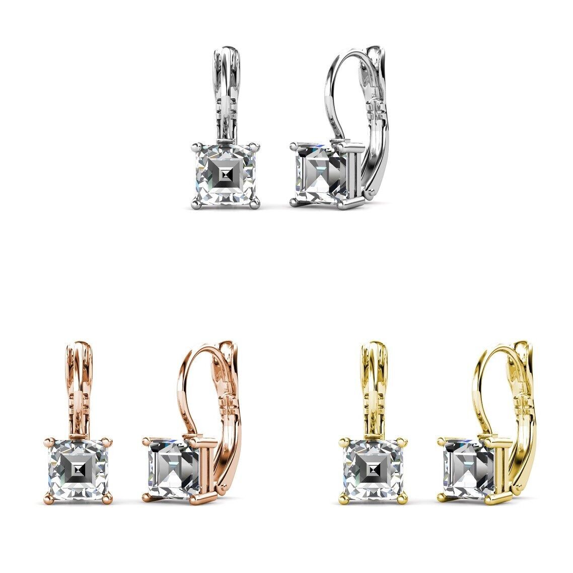 Quadratische Ohrringe – Mehrfarbig und Kristall