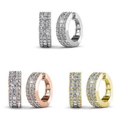 Pendientes Olena - Oro, Oro rosa, Plata y Cristal