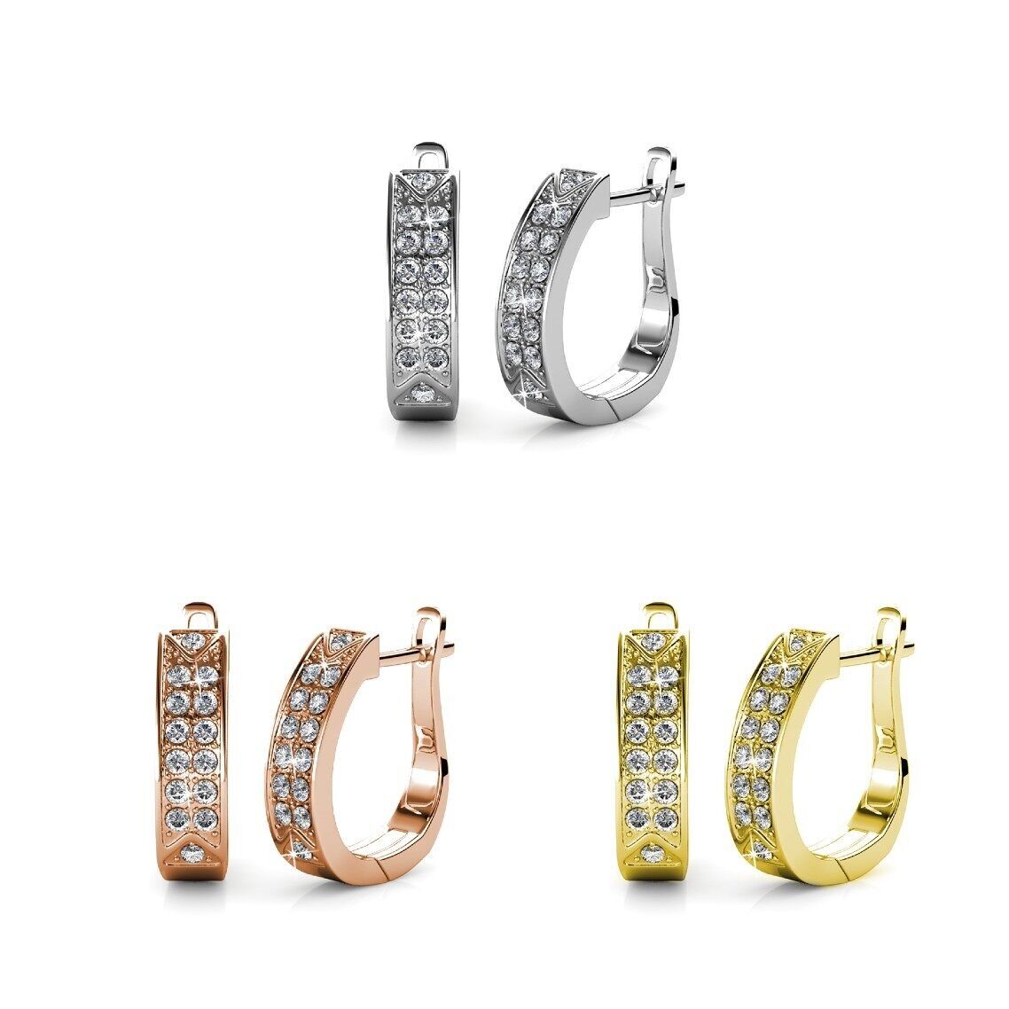 Meg Creolen – Gold, Roségold, Silber und Kristall