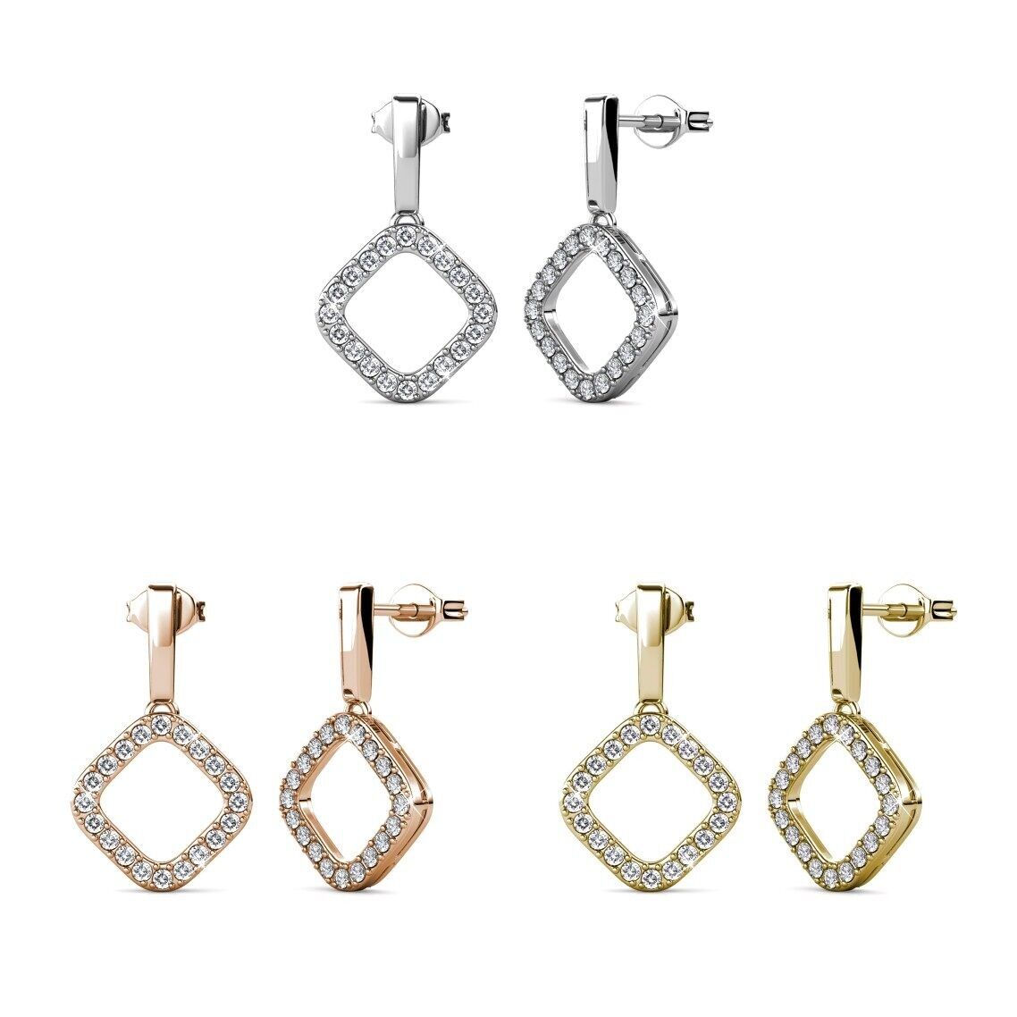 Orecchini Irina - Oro, oro rosa, argento e cristallo