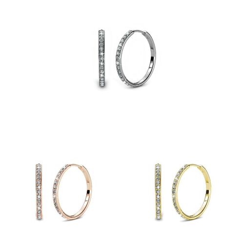 Boucles d'oreilles Chic - Doré, Or Rosé, Argenté et Cristal