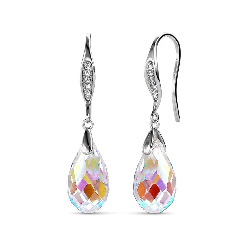 Droplet Hook Earrings - Silver and Shiny White