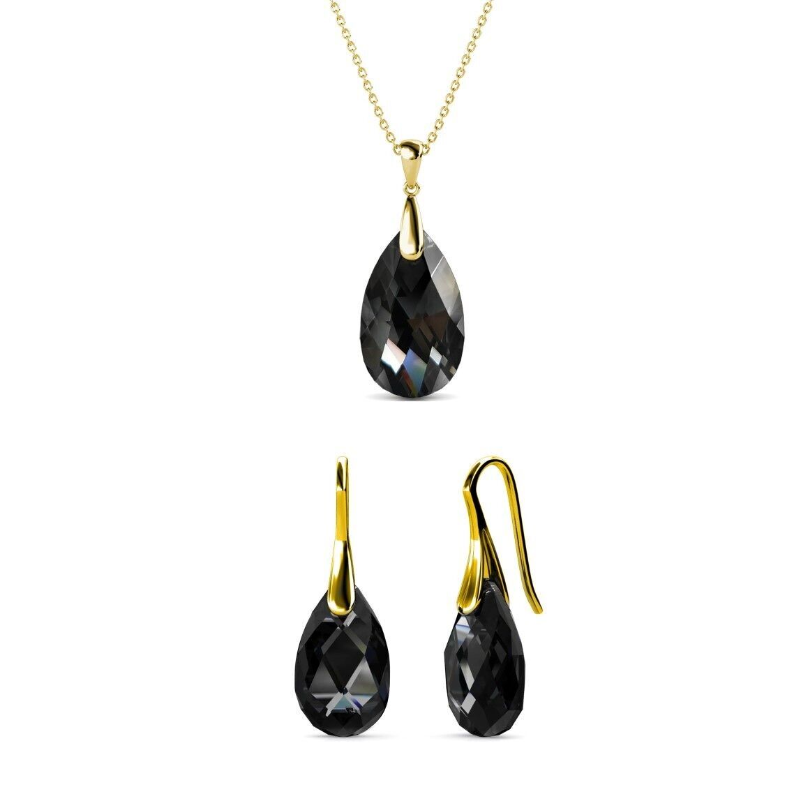 Set di ganci a goccia - Oro e nero