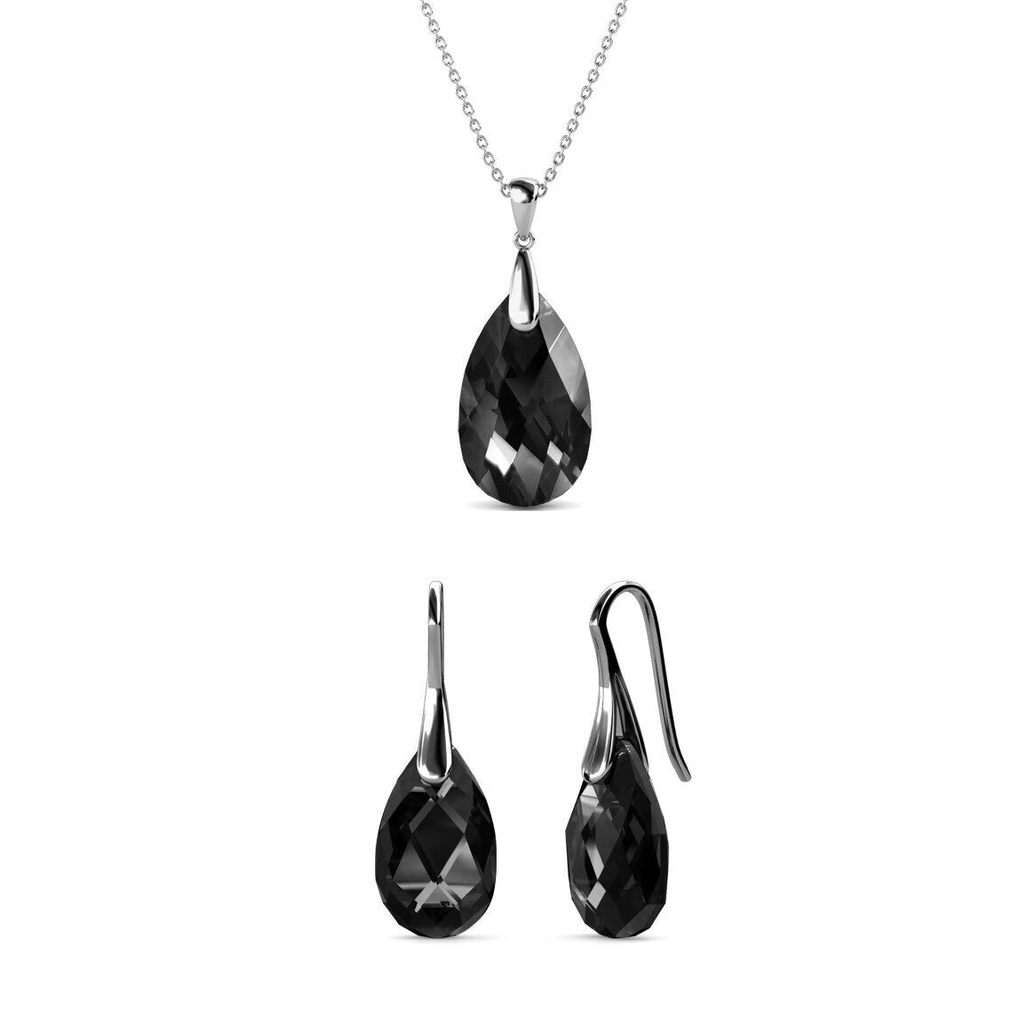 Set di ganci a goccia - Argento e nero