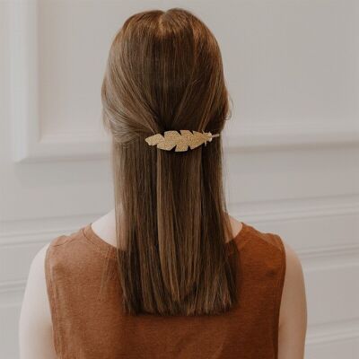 Clip barrette - feather