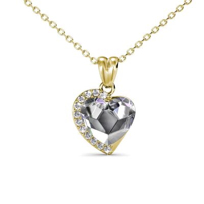 Pendentifs Fond love - Doré et Cristal