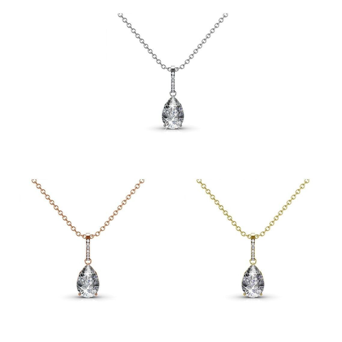 Nuove collane a goccia: oro, oro rosa, argento e cristallo