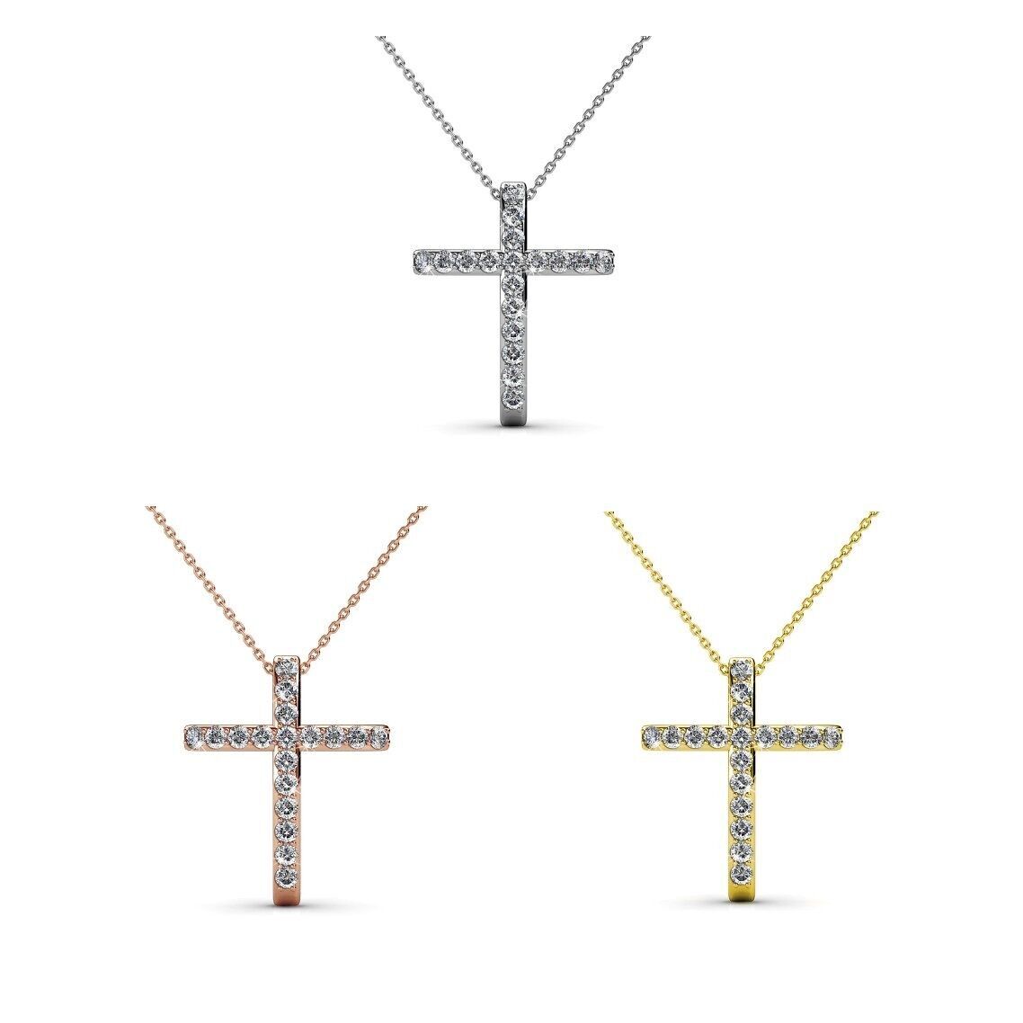 Traverse-Halsketten – Gold, Roségold, Silber und Kristall