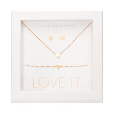 Set de regalo: ¡me encanta!
-Plaza de oro rosa.-Corazón
