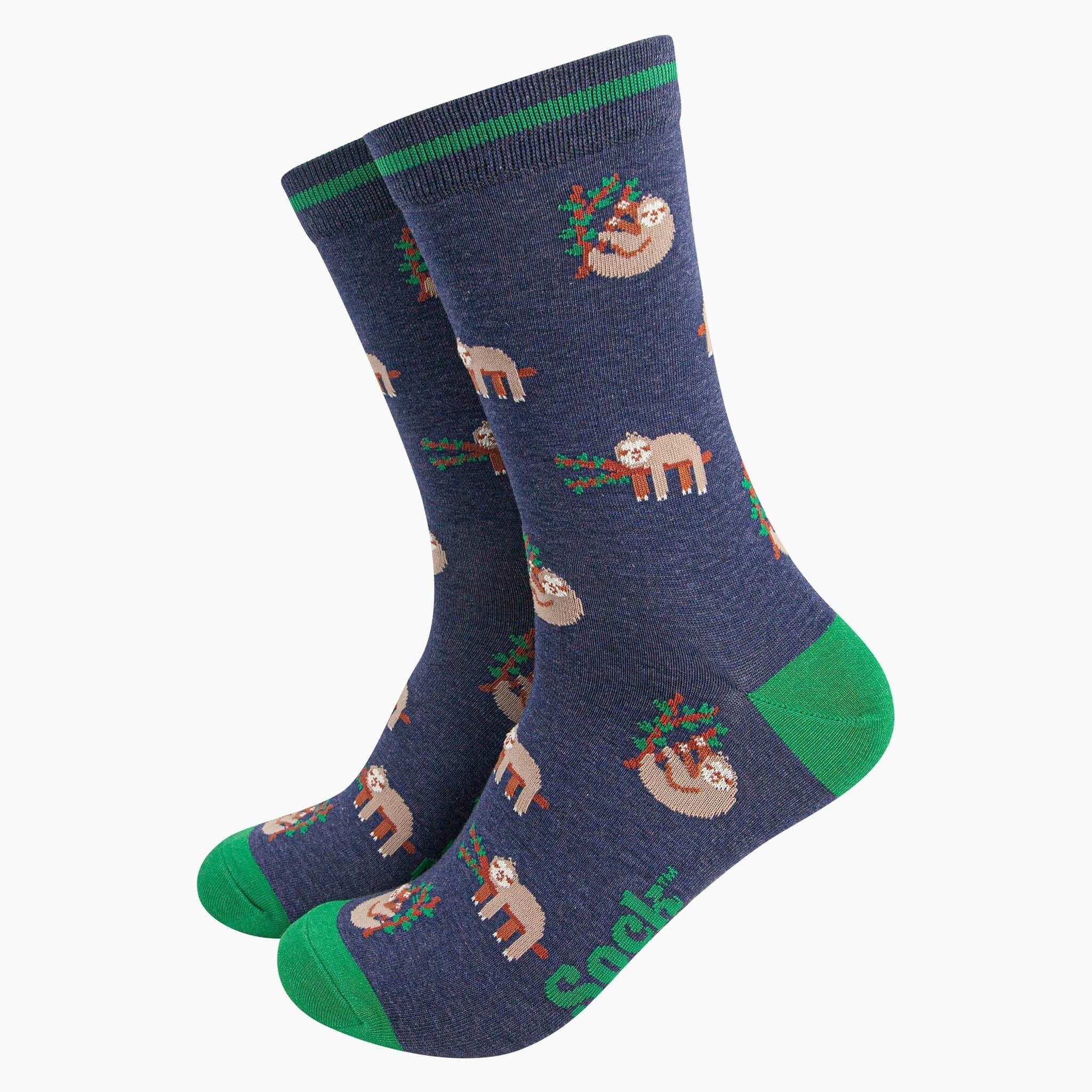 Men's Bamboo Socks - Navy, Sloth