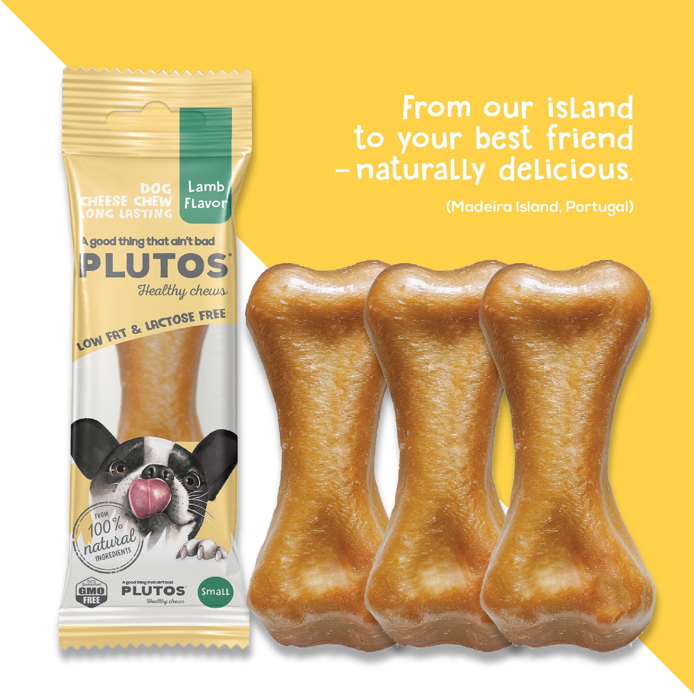 Dog Natural Dental chews, PLUTOS Cheese & Lamb - SMALL