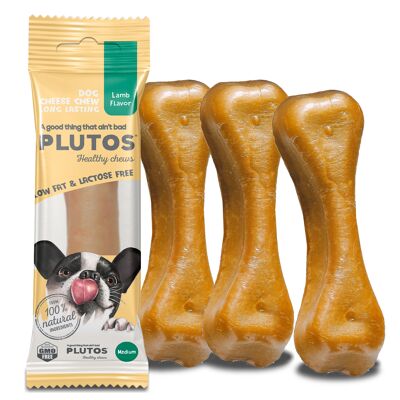 Mâches dentaires naturelles pour chiens, PLUTOS Fromage et Agneau Santé Chien Chew GRAND