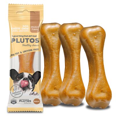 Croquettes dentaires naturelles pour chiens, PLUTOS Fromage et Poulet - MOYEN