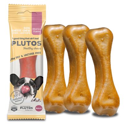 Croquettes dentaires naturelles pour chiens, PLUTOS Fromage et Bacon - MOYEN