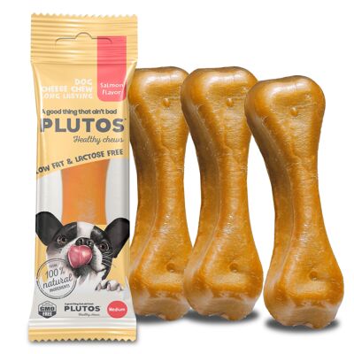Masticativi dentali naturali per cani, PLUTOS Formaggio e Salmone - MEDIO