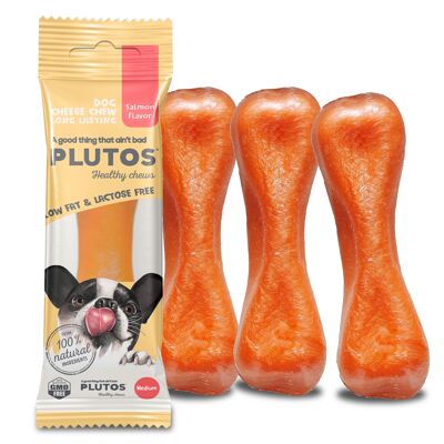 Croquettes dentaires naturelles pour chiens, PLUTOS Fromage et Saumon - GRAND