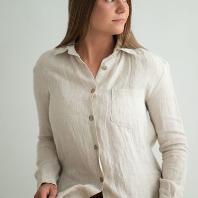 Camisas de lino CW004 en NATURAL MELANGE