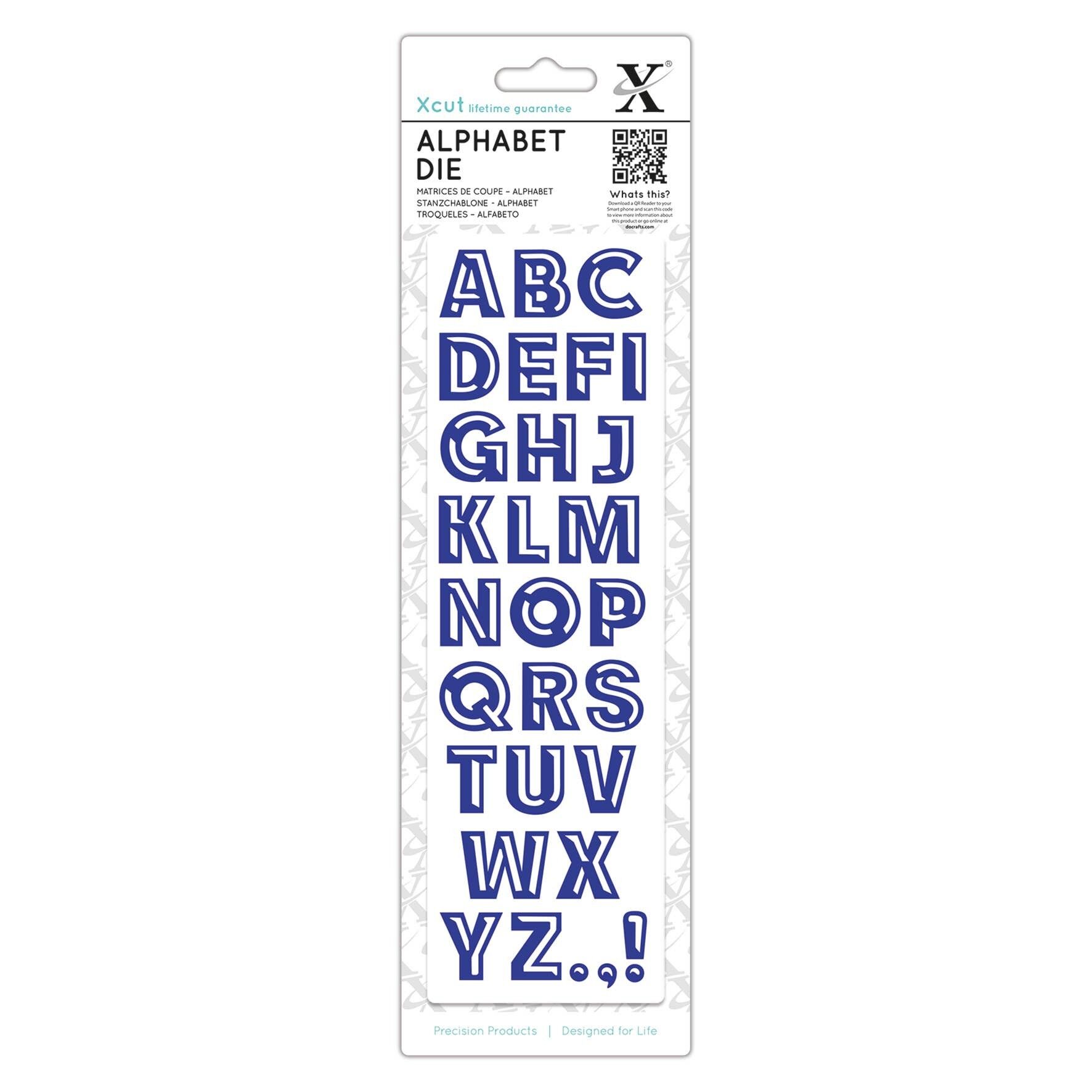Fustelle Xcut Alphabet, smussate, argento, fustella singola, ideali da usare su biglietti di compleanno e decorazioni di compleanno, perfette forniture per la creazione di biglietti per i tuoi set di artigianato e macchina fustellatrice