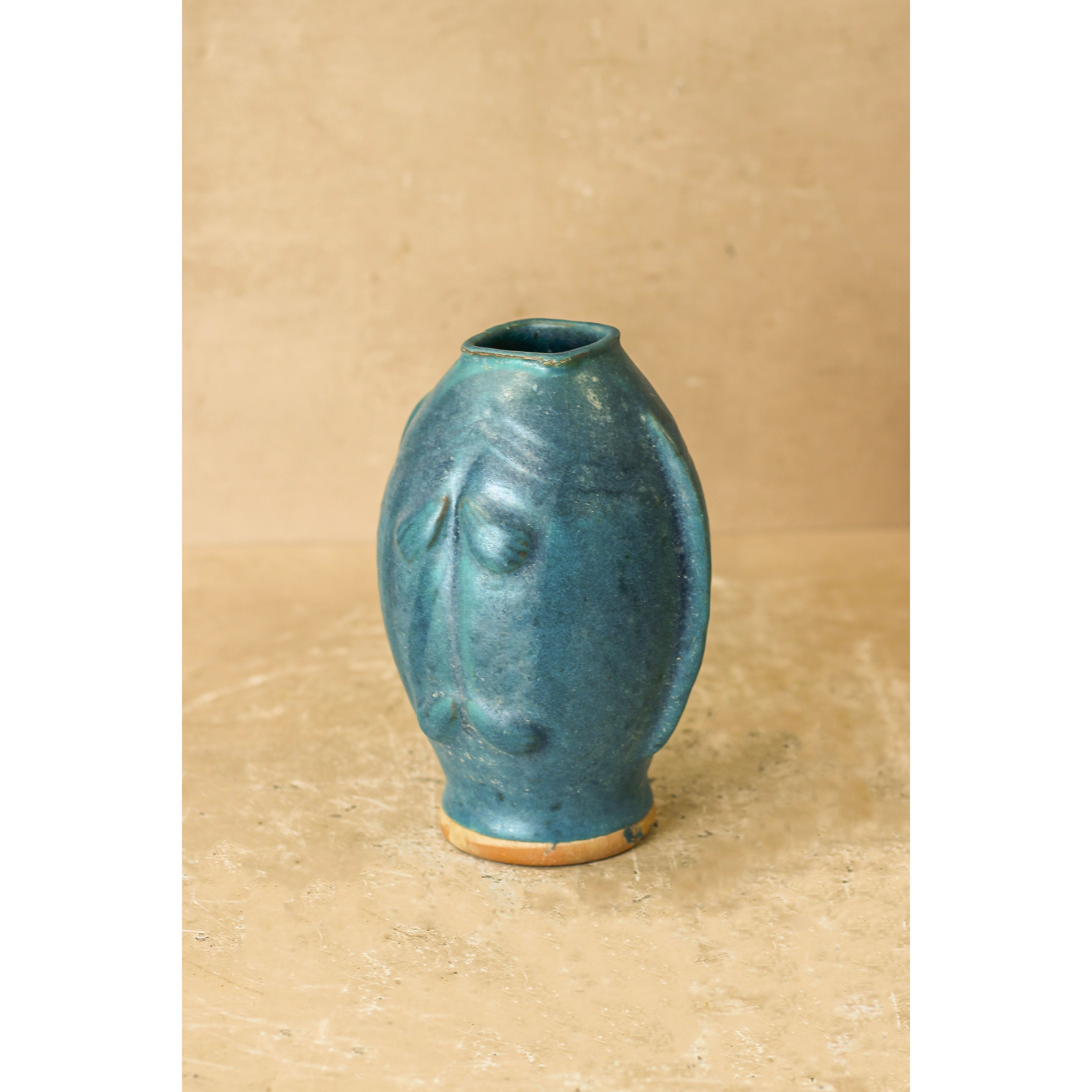Vaso vintage a forma di due pesci blu - n. 4