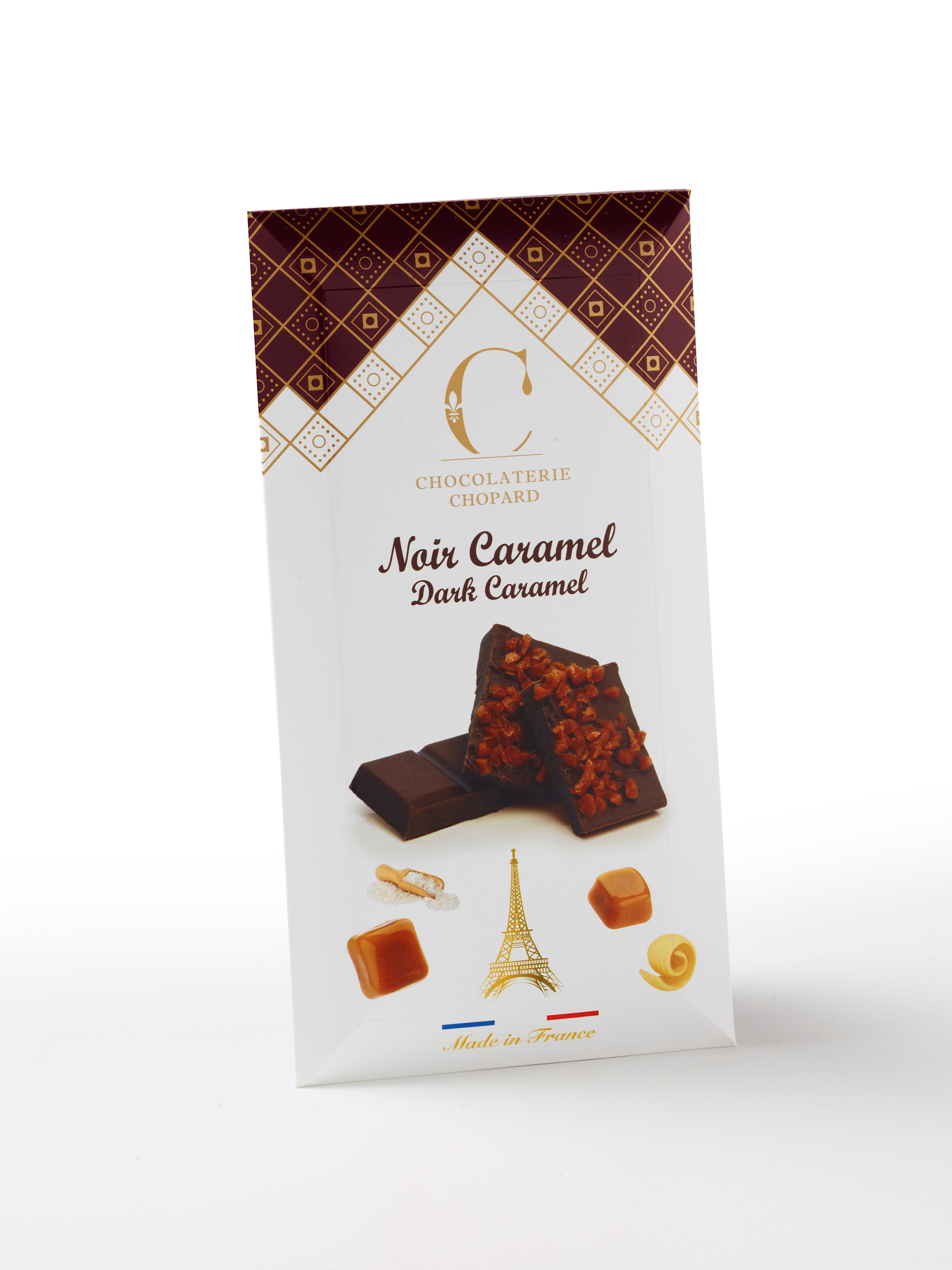 100g Dark Chocolate Bar with Salted Butter Caramel Chips