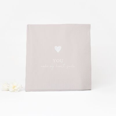 Napkin "You make my heart smile"