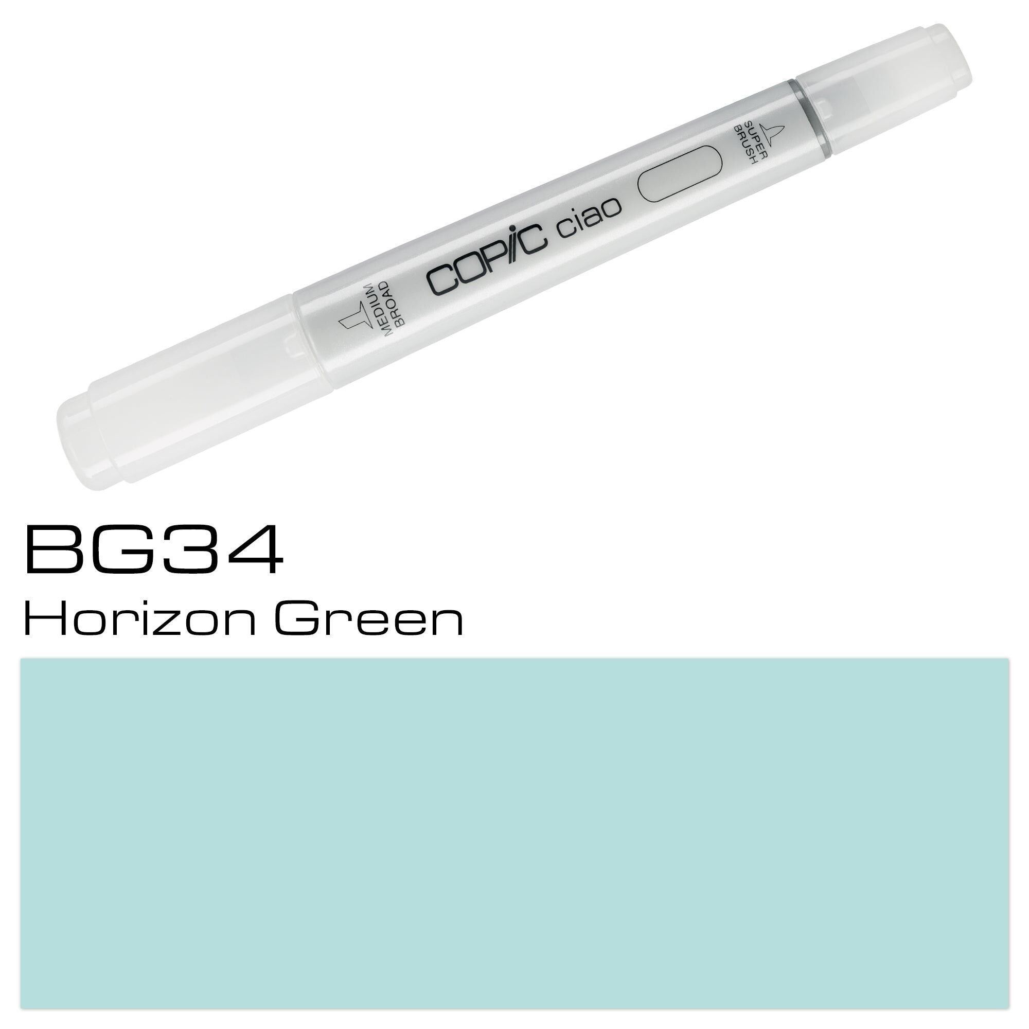 Pennarello colorato COPIC Ciao - (BG-34) Horizon Green, per arte e artigianato, colorazione, grafica, evidenziatore, design, anime, professionisti e principianti, forniture artistiche e libri da colorare