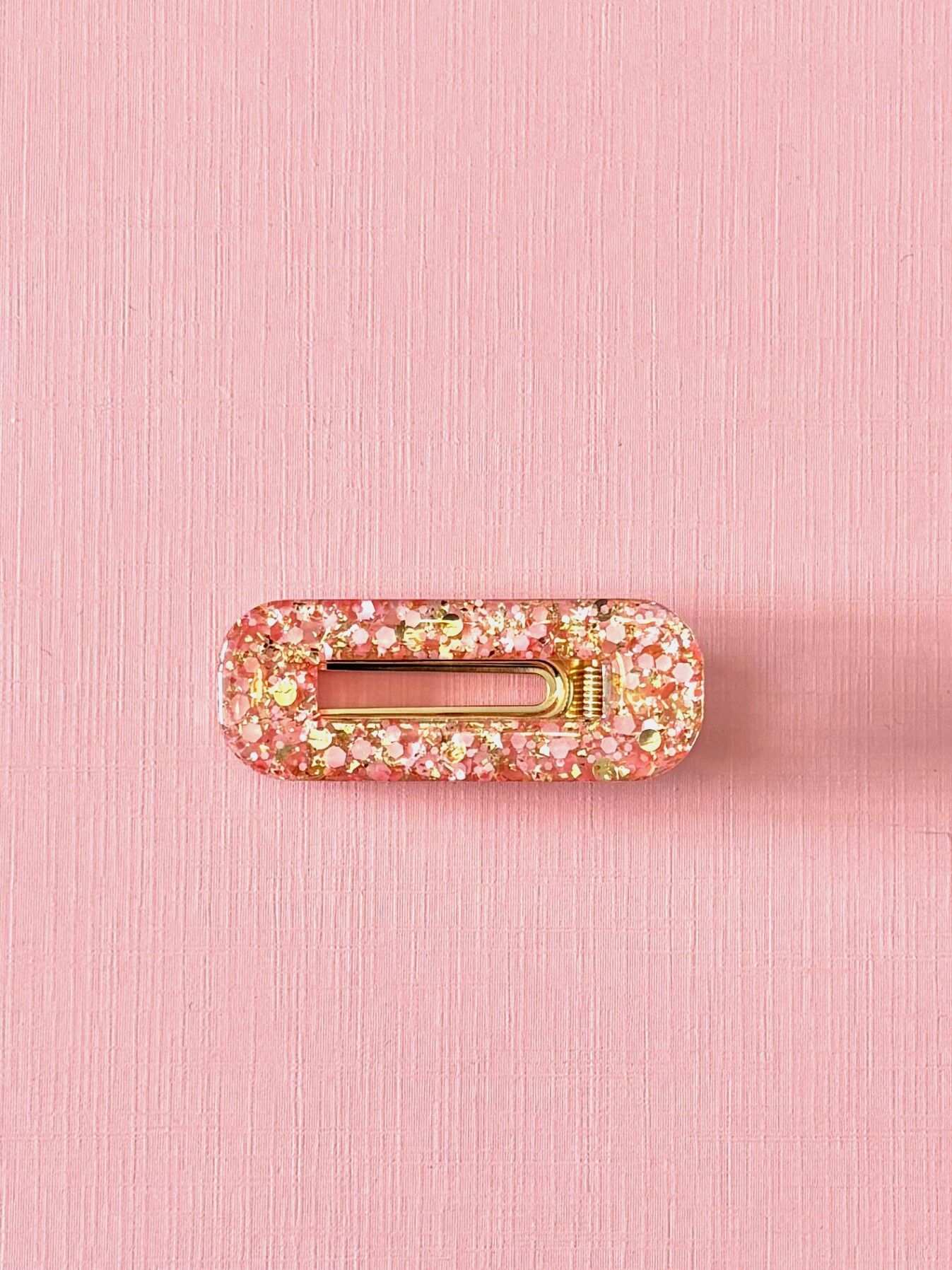 Barretta Barbie Girl in resina glitterata