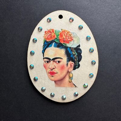 Ciondolo in legno “Frida ama gli orecchini”