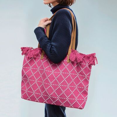 Borsa grande con nappe - Rosa