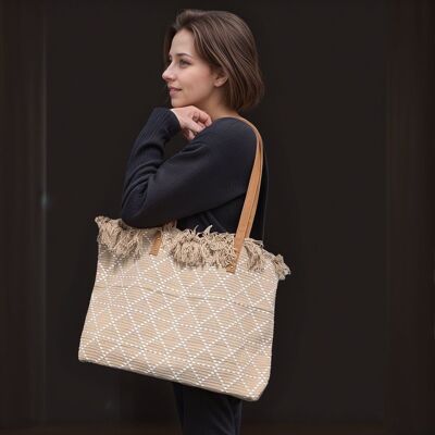 Borsa grande con nappe - Latte