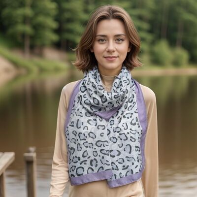 Léopard des Neiges Mauve (50x180cm) - Design Exclusif