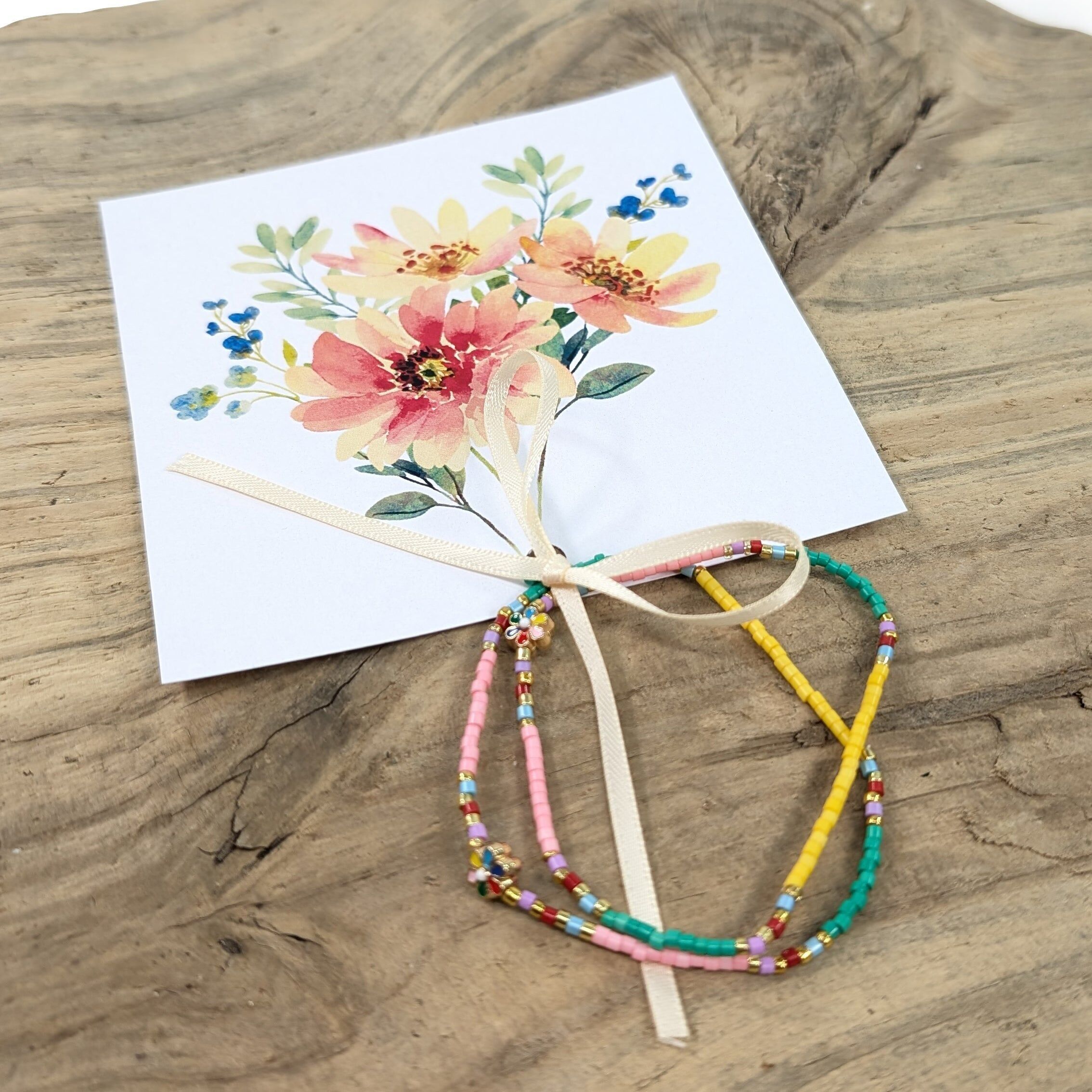 Carta braccialetto fiori vintage - Multi