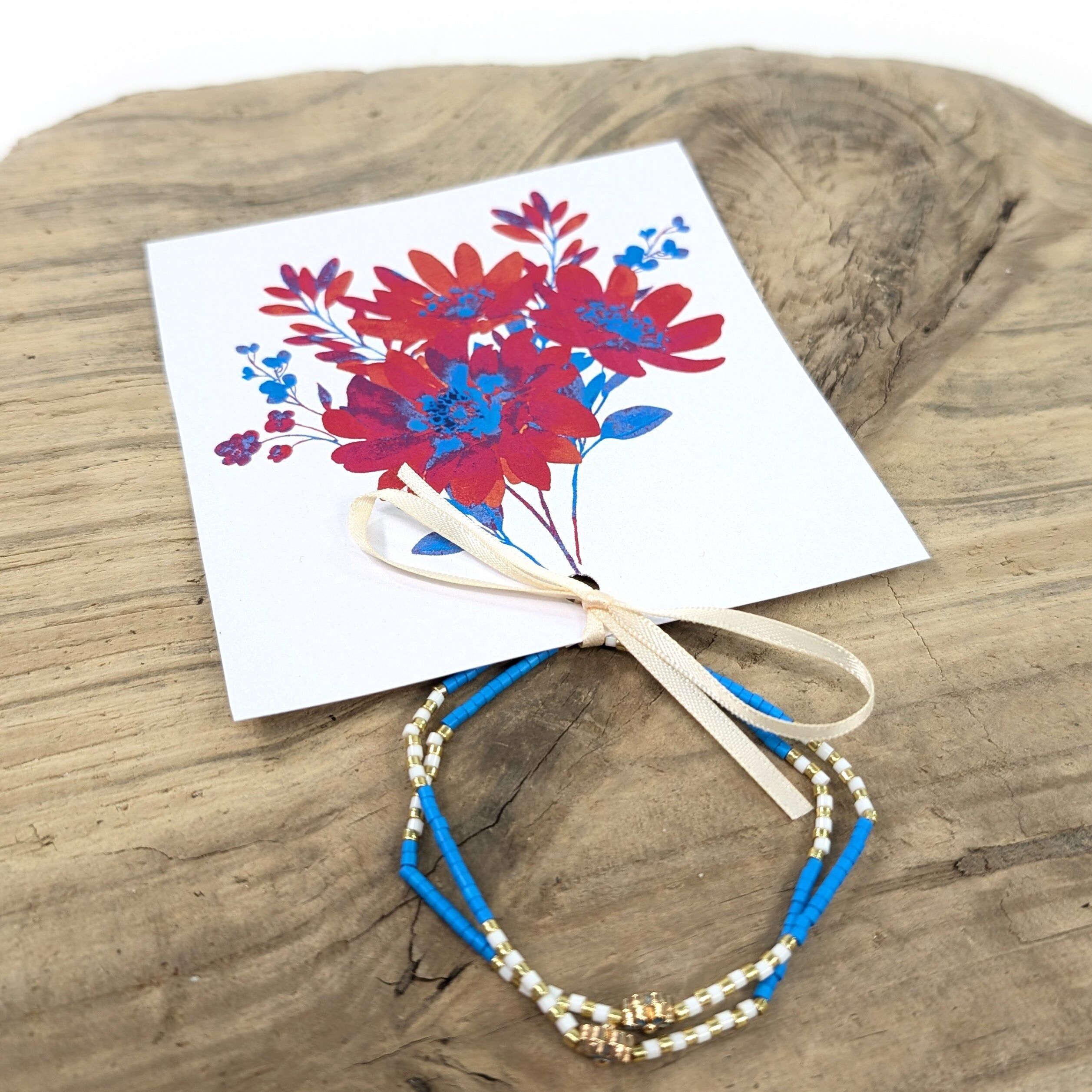 Braccialetto con fiori vibranti - Blu