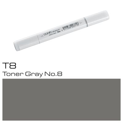 Marqueur de couleur COPIC Sketch - (T-8) Toner Gray No.8, Pour l'art et l'artisanat, le coloriage, les graphiques, le surligneur, le design, l'anime, les professionnels et les débutants, les fournitures d'art et les livres de coloriage