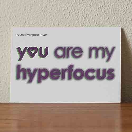 Neurodivergent love card / blank postcard / neurodiversity ADHD ADD