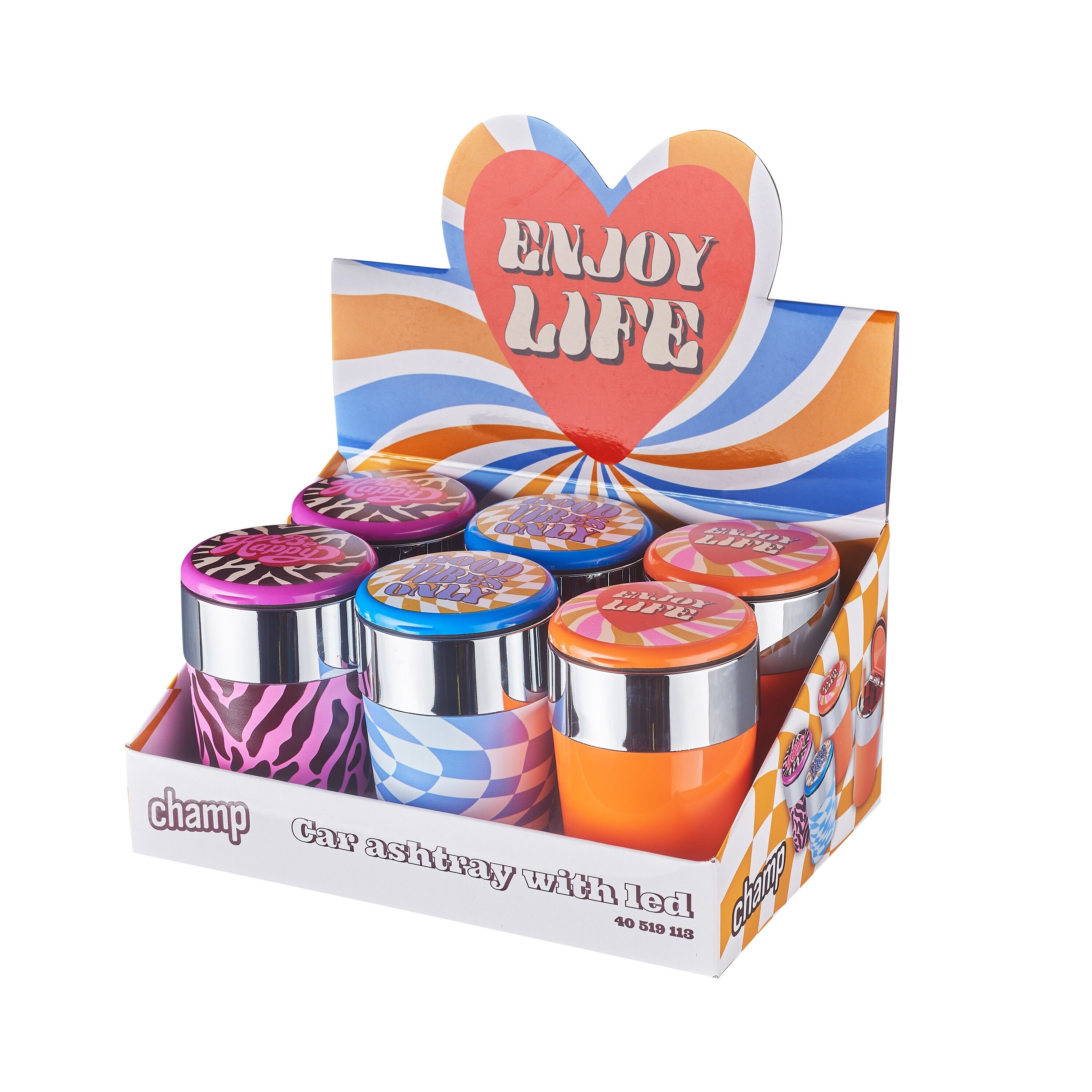 Cendrier avec LED "Good Vibes"