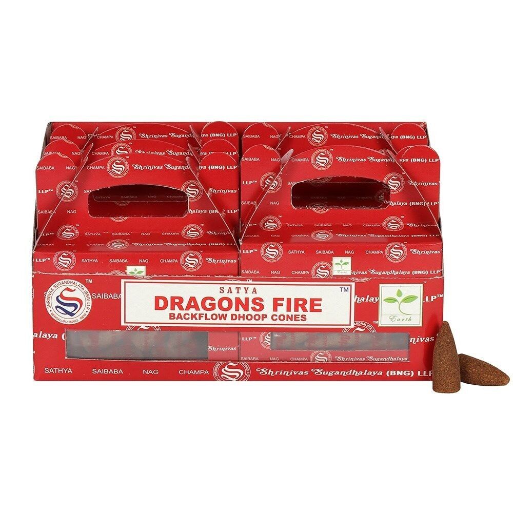 Set of 6 Packets of Dragons Fire Backflow Dhoop Cones by Satya