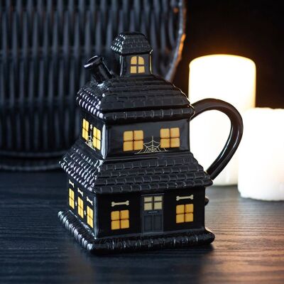 Taza de la casa embrujada negra