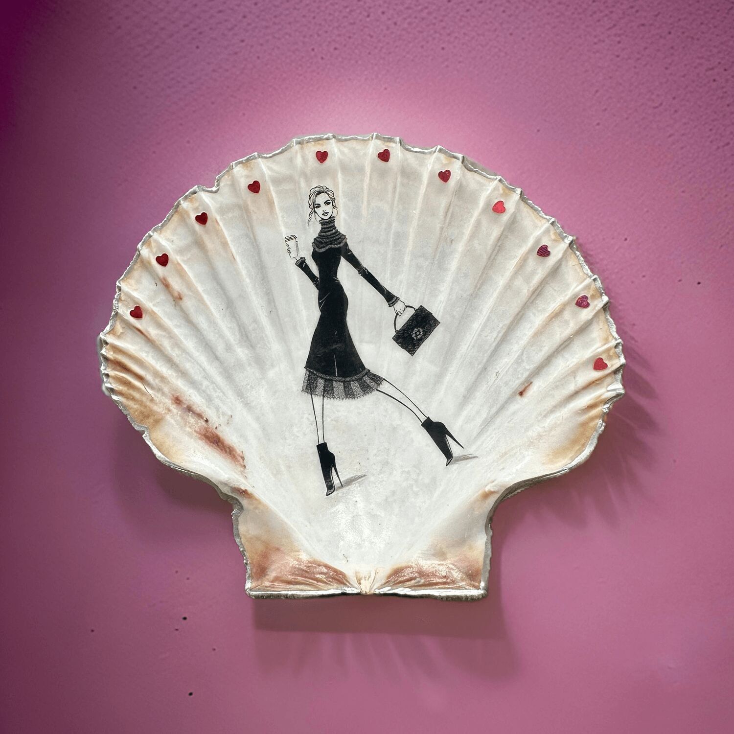 Shell bowl "Valentine to Go", 2 sizes & edge variants