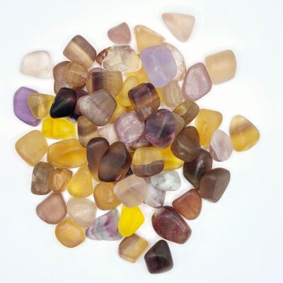 Pietre preziose di fluorite, pietre burattate, 0,3-0,5 cm (100 grammi) Fluorite
