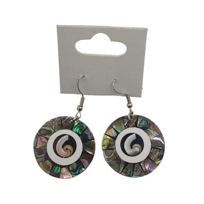 Pendientes de concha de capiz, plata
