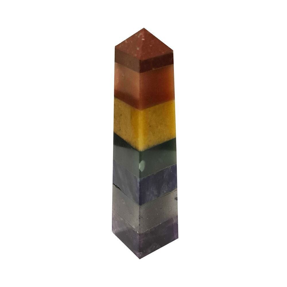 Torre dell'obelisco, 8-10 cm, 7 chakra legati