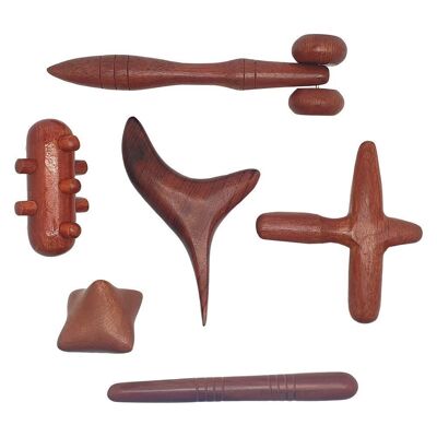 Juego de herramientas de masaje tailandés, 6 artículos, reflexología tradicional