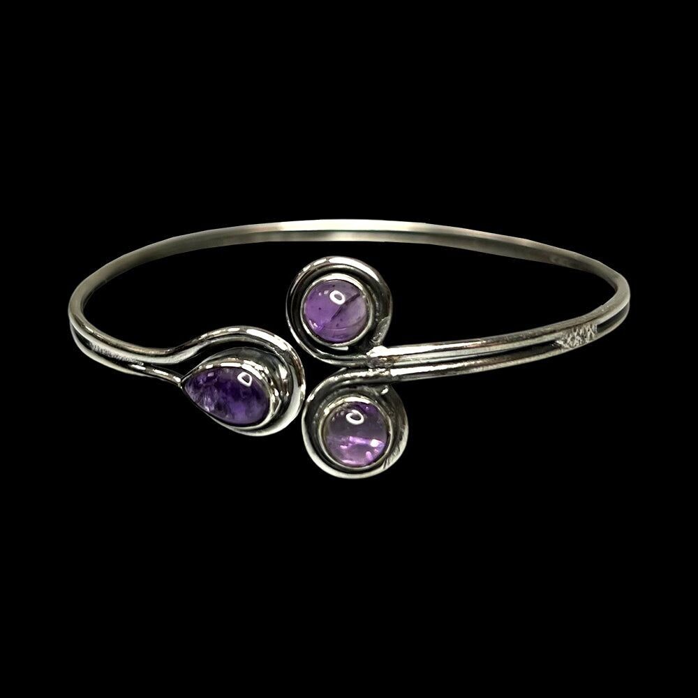 Bracciale rigido Trinity regolabile placcato in argento