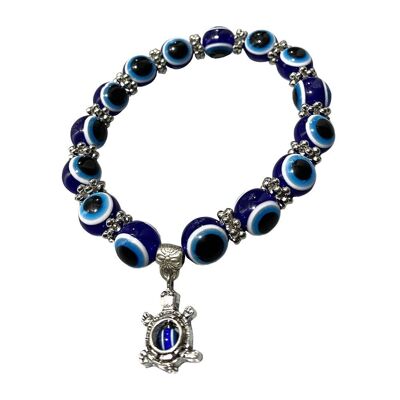 Pulsera elástica con cuentas de mal de ojo