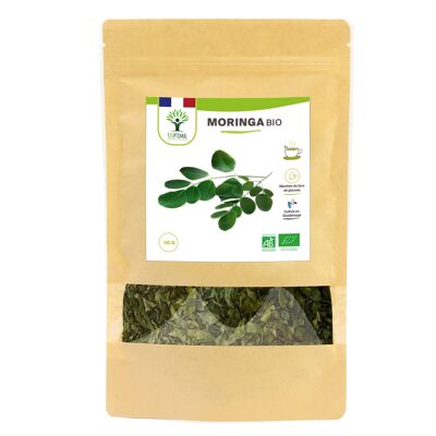 Hojas de Moringa Secas Bio - Infusión - Antioxidantes - Envasadas en Francia - Puras y Naturales - Sin aditivos, sin conservantes - Ecocert - Vegano - 30g